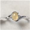 Image 1 : 10K WHITE GOLD OPAL(1CT) DIAMOND(0.02CT)  RING (SIZE 7) (WEIGHT 1.76G)