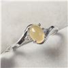 Image 2 : 10K WHITE GOLD OPAL(1CT) DIAMOND(0.02CT)  RING (SIZE 7) (WEIGHT 1.76G)