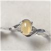 Image 3 : 10K WHITE GOLD OPAL(1CT) DIAMOND(0.02CT)  RING (SIZE 7) (WEIGHT 1.76G)