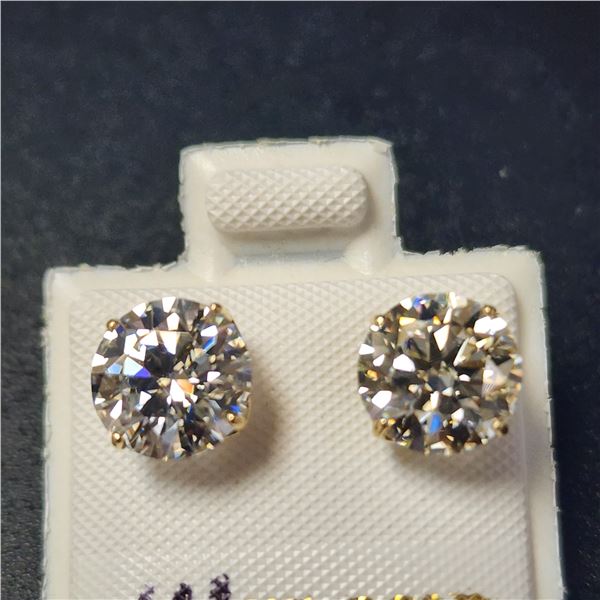 14K YELLOW GOLD MOISSANITE(2.58CT)  EARRINGS  (WEIGHT 1.06G)