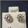 Image 1 : 14K YELLOW GOLD MOISSANITE(2.58CT)  EARRINGS  (WEIGHT 1.06G)