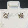 Image 1 : 14K WHITE GOLD DIAMOND (0.22CT)  EARRINGS  (WEIGHT 0.53G)