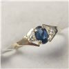 Image 2 : 10K YELLOW GOLD SAPPHIRE(0.65CT) DIAMOND(0.04CT)  RING (SIZE 6) (WEIGHT 1.38G)