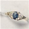 Image 3 : 10K YELLOW GOLD SAPPHIRE(0.65CT) DIAMOND(0.04CT)  RING (SIZE 6) (WEIGHT 1.38G)