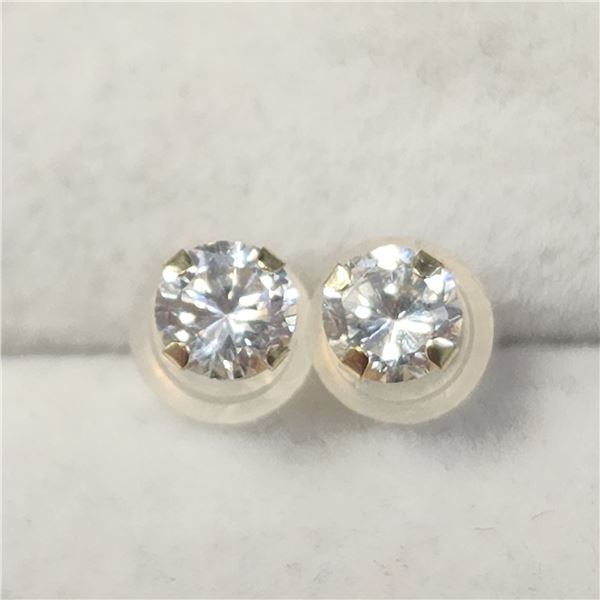 14K YELLOW GOLD CUBIC ZIRCONIA  EARRINGS