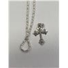 Image 2 : STERLING SILVER BRACELET WITH CROSS PENDANT