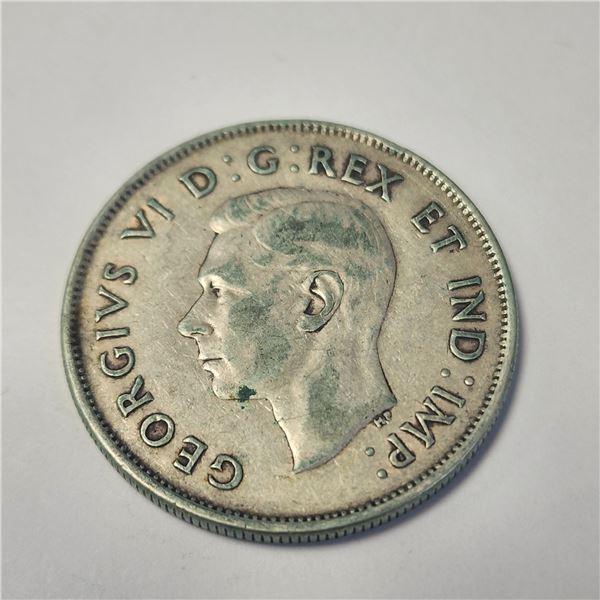 SILVER CANADIAN 50CENT 1942  COIN