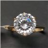 Image 1 : 10K YELLOW GOLD WHITE MOISSANITE (2.42CT)  RING (SIZE 6.25) (WEIGHT 2.29G)