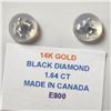 Image 3 : 14K WHITE GOLD BLACK DIAMOND(1.64CT)  EARRINGS (WEIGHT 1.28G)