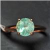 Image 1 : 10K ROSE GOLD NATURAL COLOMBIA EMERALD(0.9CT)  RING (SIZE 6) (WEIGHT 1.65G)