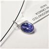 Image 1 : 14K WHITE GOLD TANZANITE WITH HIGH FASHION CHORD  NECKLACE (WEIGHT 0.93G)