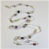 Image 1 : SILVER MUTIL GENUINE GEMSTONE 36"(20CT)  NECKLACE