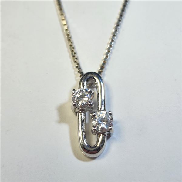 SILVER CZ 20   NECKLACE