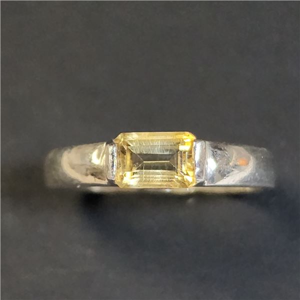 SILVER CITRINE(0.6CT)  RING SIZE 6.75