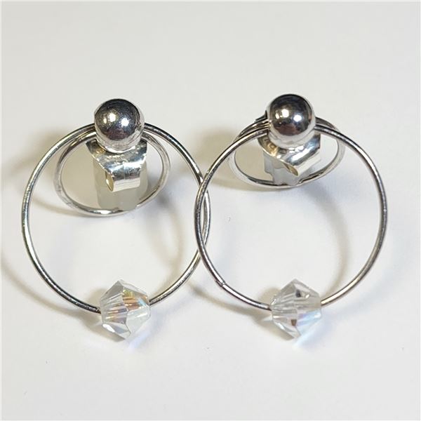 SILVER CRYSTAL  EARRINGS