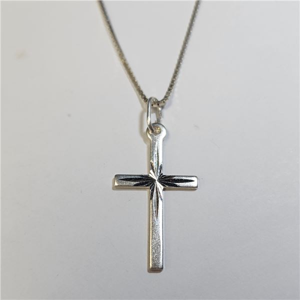 SILVER CROSS 20"  NECKLACE