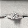 Image 1 : 14K WHITE GOLD DIAMOND (1CT) DIAMOND(0.12CT)  RING (SIZE 6.75) (WEIGHT 3.4G)