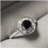 Image 2 : PLATINUM PT950 BLACK DIAMOND(0.8CT) DIAMOND(0.5CT)  RING (SIZE 6.5) (WEIGHT 5.48G)