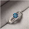Image 2 : 10K WHITE GOLD BLUE DIAMOND TREATED(0.45CT) DIAMOND(0.06CT)  RING (SIZE 6)