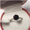 Image 1 : 10K WHITE GOLD BLACK DIAMOND(1.2CT)  RING (SIZE 6) (WEIGHT 2.44G)