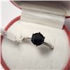 Image 2 : 10K WHITE GOLD BLACK DIAMOND(1.2CT)  RING (SIZE 6) (WEIGHT 2.44G)