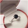 Image 3 : 10K WHITE GOLD BLACK DIAMOND(1.2CT)  RING (SIZE 6) (WEIGHT 2.44G)