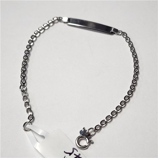 10K WHITE GOLD 2.17G 7"  BRACELET