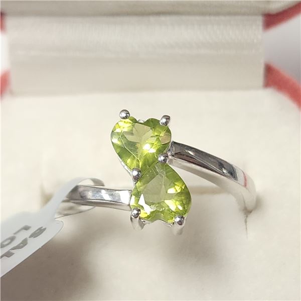 SILVER PERIDOT(0.85CT)  RING (WEIGHT 2.55G) SIZE 5.5