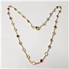 Image 1 : SILVER GOLD PLATED GENUINE MULTI GEMSTONE 18"  NECKLACE