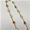 Image 2 : SILVER GOLD PLATED GENUINE MULTI GEMSTONE 18"  NECKLACE