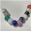 Image 2 : SILVER GENUINE GEMSTONE WITH FREE FLOATING BEADS (AMETHYST,SPINEL,LAPIS,QUARTZ AND MOONSTONE) 16"...