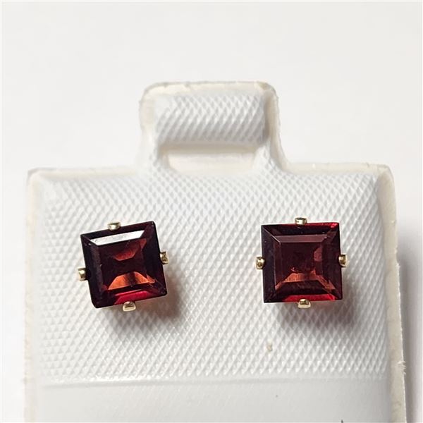 14K YELLOW GOLD FILLED GARNET(0.8CT)  EARRINGS