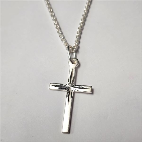 SILVER 7.8G 20" CROSS  NECKLACE