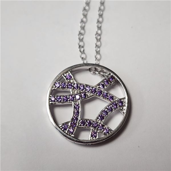 SILVER CZ 18   NECKLACE