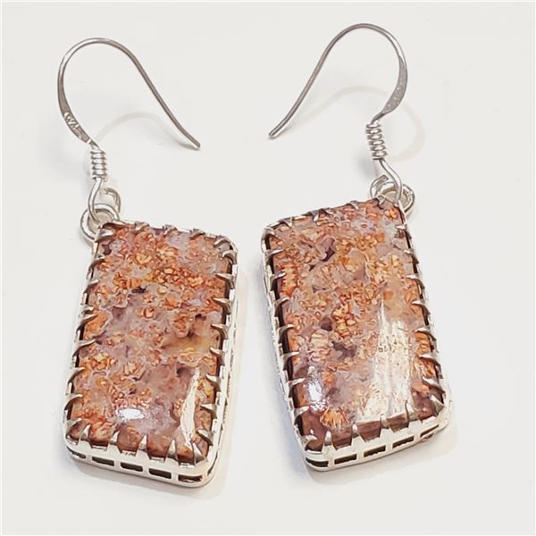 SILVER AGATE(17.1CT) EARRINGS