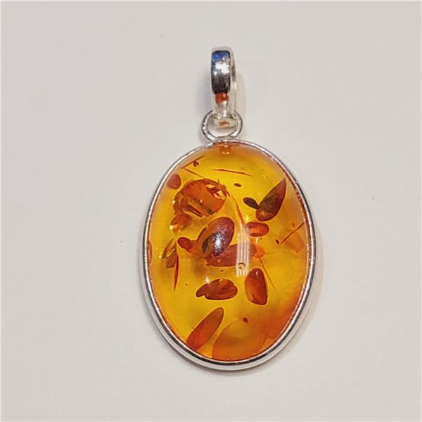 SILVER AMBER (RECONSTITUTED)(9.9CT) PENDANT