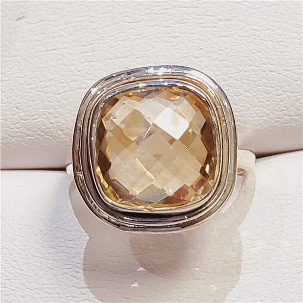 SILVER CITRINE(4.35CT) RING SIZE 7