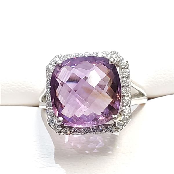 SILVER AMETHYST CZ(5.4CT) RING SIZE 7