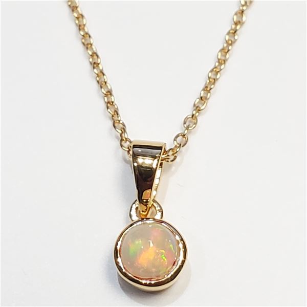 GOLD PLATED SILVER OPAL(0.45CT) NECKLACE