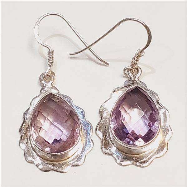 SILVER PINK AMETHYST(16.25CT) EARRINGS