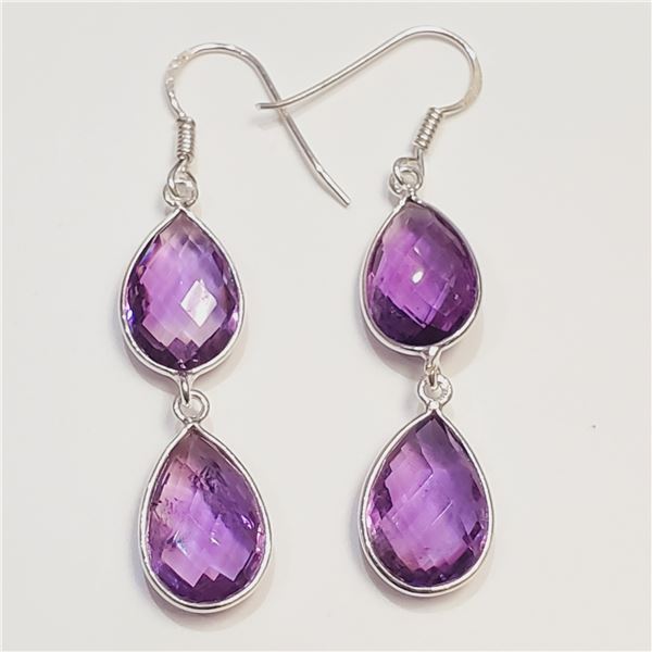 SILVER AMETHYST(14.5CT) EARRINGS