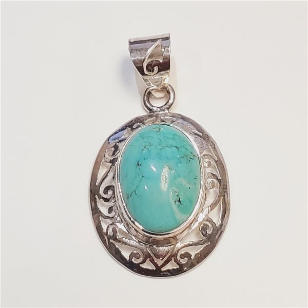 SILVER TIBETAN TURQUOISE(13.5CT) PENDANT