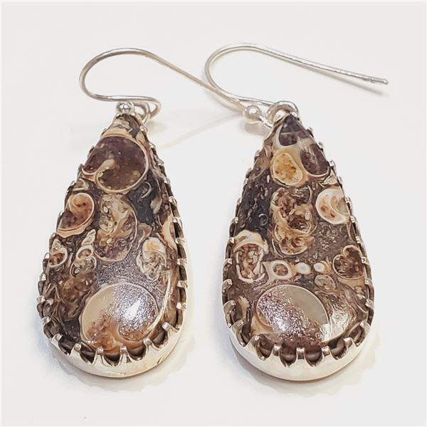 SILVER AGATE(27.9CT) EARRINGS