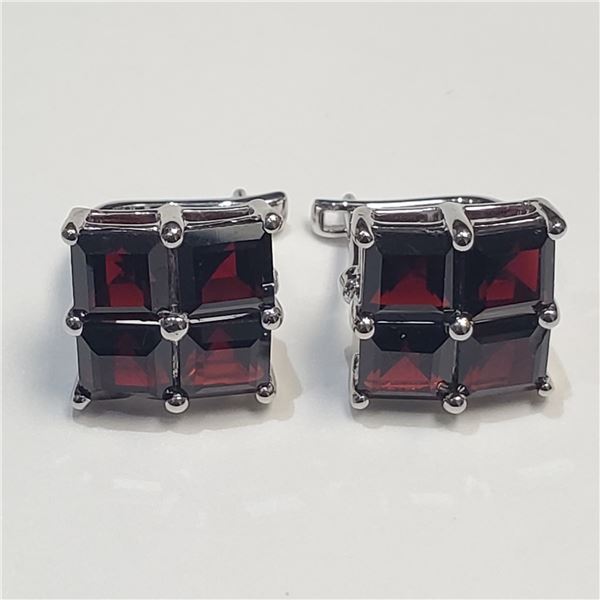 SILVER GARNET(7.95CT) EARRINGS