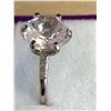 Image 2 : ROSE QUARTZ(4.5CT) & DIAMOND SILVER RING SIZE 6