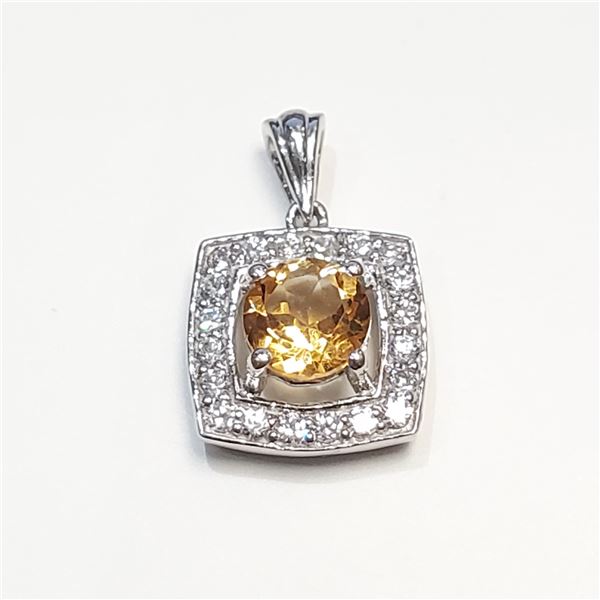 SILVER CITRINE CZ(1.95CT) PENDANT