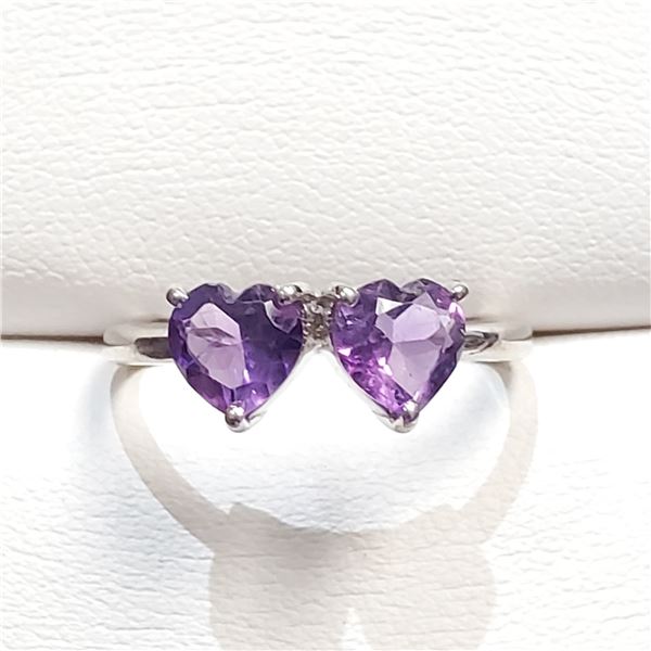 SILVER AMETHYST(1.3CT) RING SIZE 7