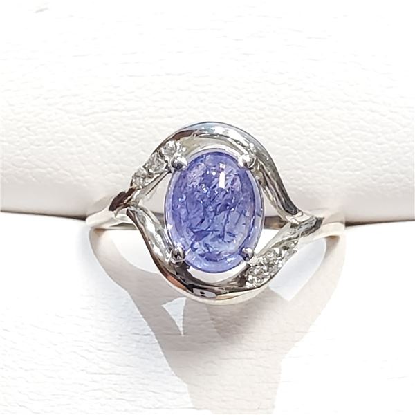 SILVER TANZANITE CZ(1.8CT) RING SIZE 7