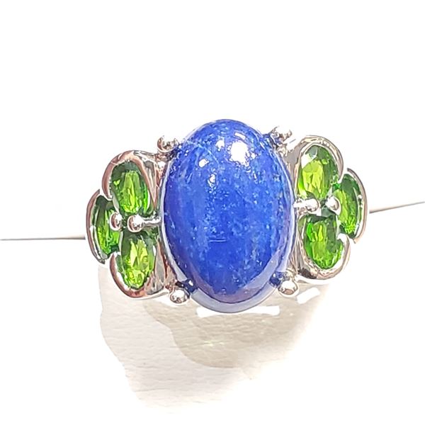 SILVER LAPIS CROME TOURMALINE(9.3CT) RING SIZE 7