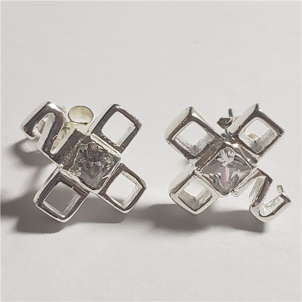 SILVER CUBIC ZIRCONIA  EARRINGS